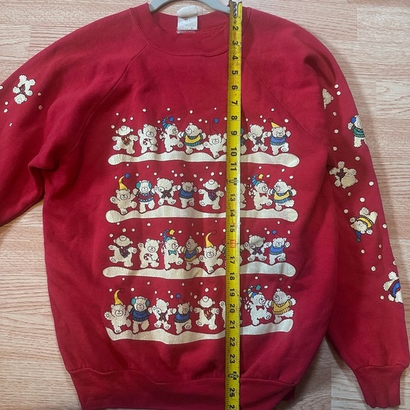 Red Crewneck Winter Christmas Sweater Size Large - Picture 2 of 9
